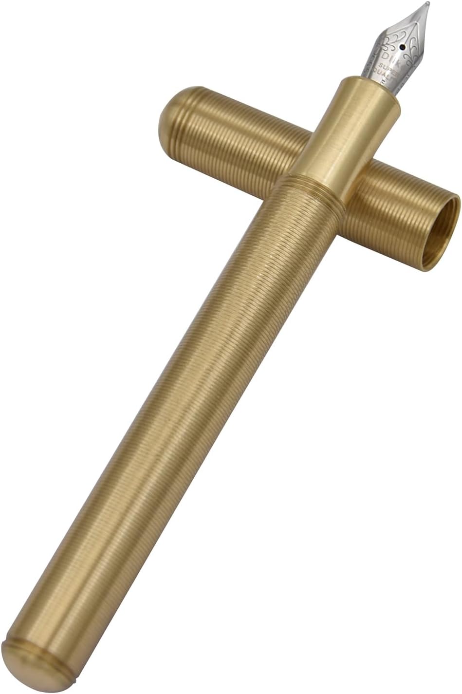 SIPLIV Pluma estilográfica de latón Pluma de oficina de negocios Párrafo corto (4.724 in) Pluma de viaje de bolsillo – Bobina de latón