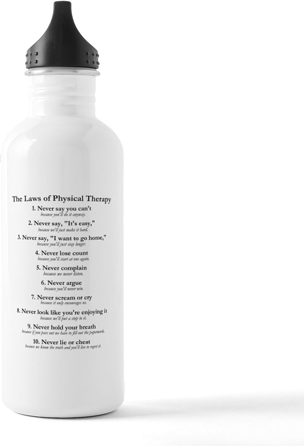 CafePress Laws Of P.T. Botella de agua inoxidable 1 botella de agua deportiva de acero inoxidable, 1.0 L (34 oz)