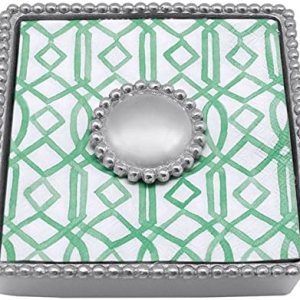 Mariposa Servilletero redondo con cuentas de perlas pequeñas Mariposa Servilletero redondo con cuentas de perlas pequeñas