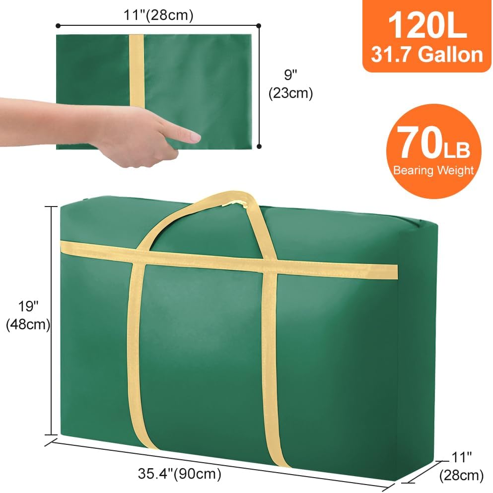 Paquete de 2 bolsas de mudanza resistentes extra grandes con cremalleras fuertes, bolsa de almacenamiento para ahorrar espacio para estudiantes