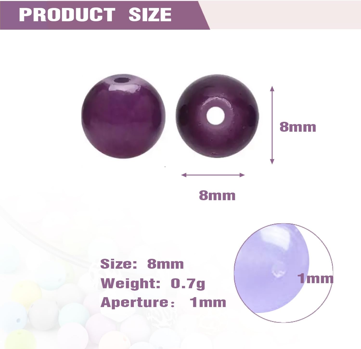 Kit de fabricación de pulseras de cuentas de vidrio, cuentas de vidrio de 0.315 pulgadas de colores mezclados para fabricación de joyas con
