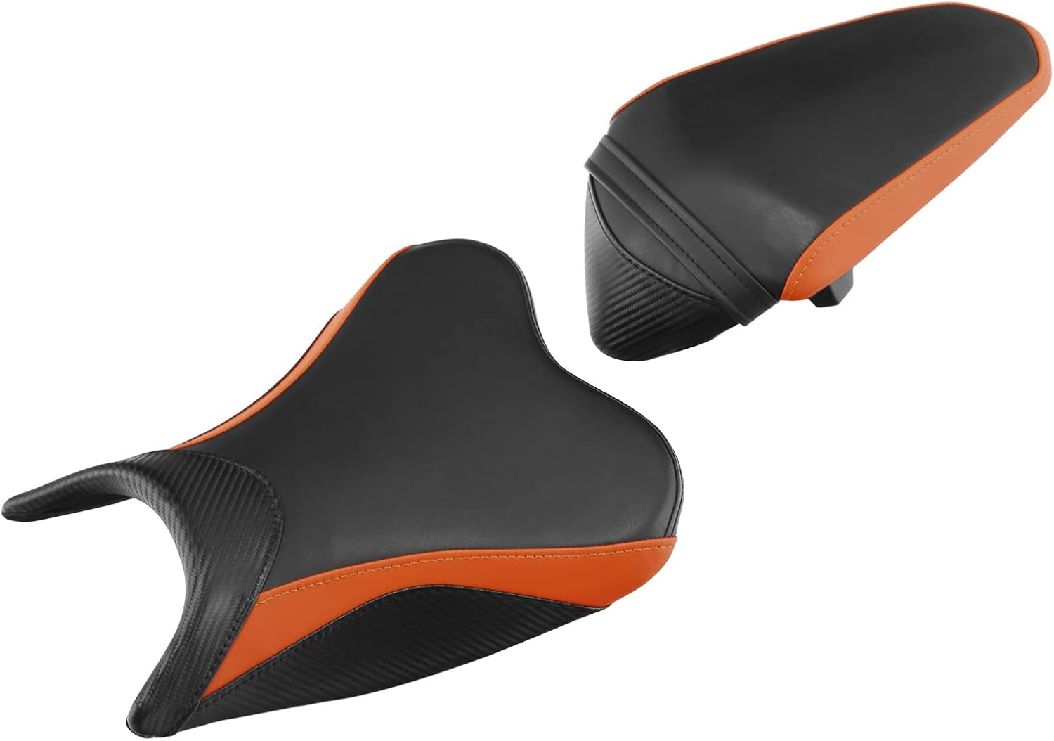TCT-MOTORPARTS Cojín de asiento de conductor y pasajero Pillion FFit para Kawasaki Ninja 400 2018-2024 Z400 2019-2024 (negro + naranja)