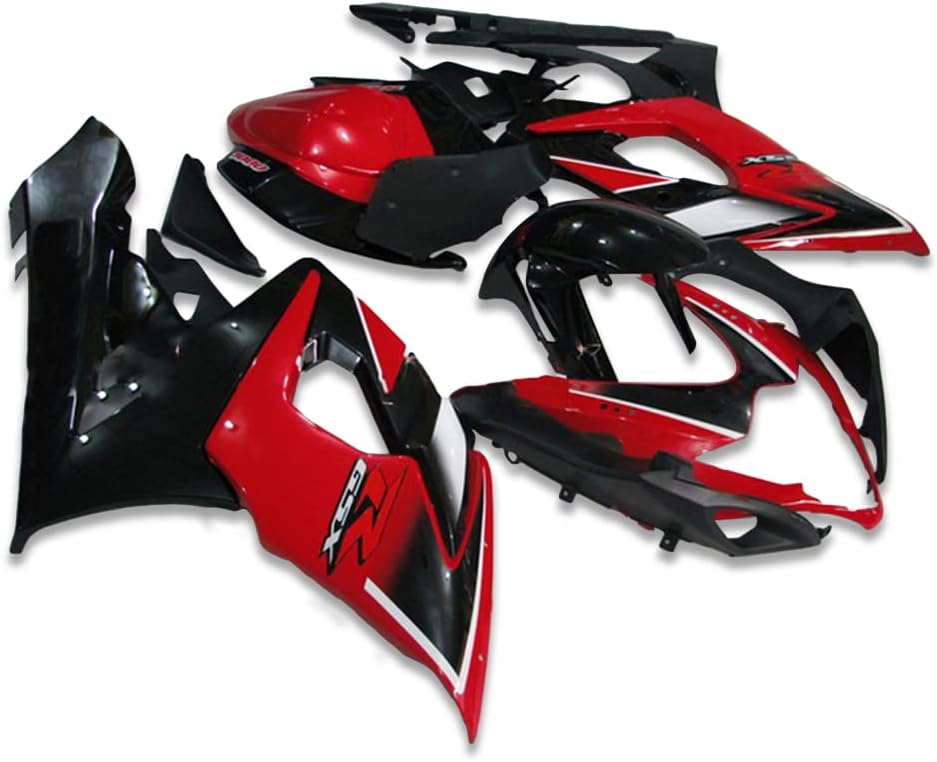 Carenado de carrocería rojo de plástico apto para Suzuki 2005 2006 GSXR 1000 Molde de inyección ABS Nuevo Aftermarket Kit de marco de cuerpo