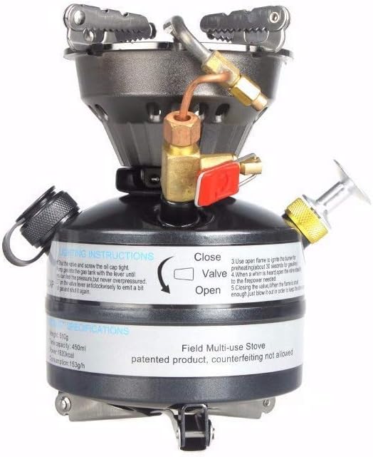 Mini estufa de gasolina portátil ligera para acampar de combustible líquido de una sola pieza al aire libre