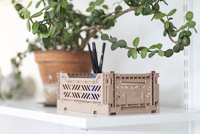 Aykasa Contenedores de almacenamiento plegables, caja de plástico para almacenamiento, caja plegable, caja apilable de utilidad, caja de