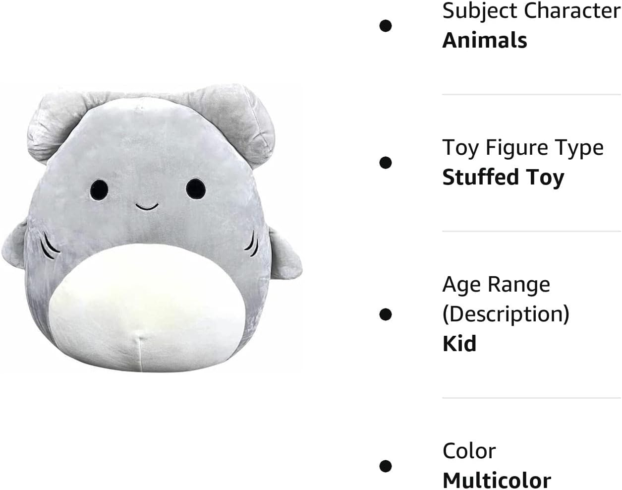 Squishmallows Peluche oficial Kellytoy Sealife y animal suave y esponjoso para vacaciones, gran regalo de cumpleaños para niños de 8 pulgadas