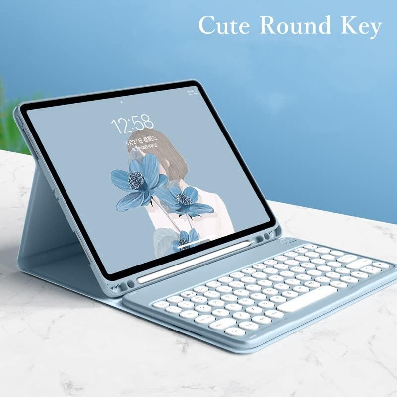 Funda de teclado para iPad Pro de 12.9 pulgadas, 6, 5, 4 generación, teclado a color, tecla redonda, lindo color caramelo, Bluetooth, funda de
