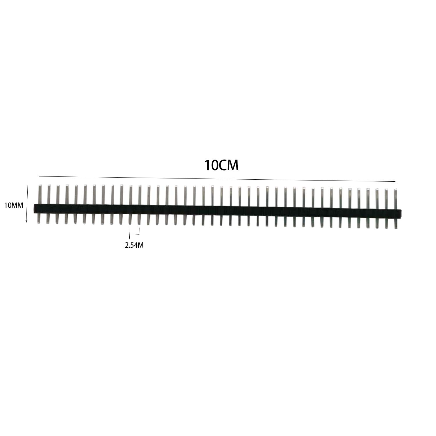 40 pines de cabeza macho y hembra de 0.100 in, conector de placa PCB de 40 pines, tira de cabezal de pin de una sola fila para escudo de prototipo