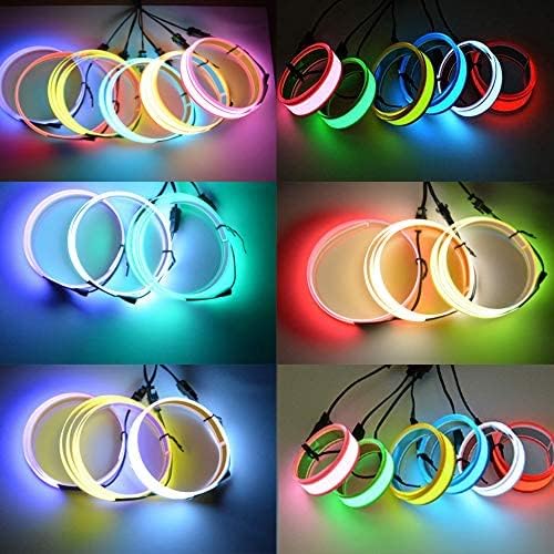 Cinta electroluminiscente Robbin con luz de neón Lychee (3 pies) funciona con batería para disfraces, decoración o festivales, Rojo