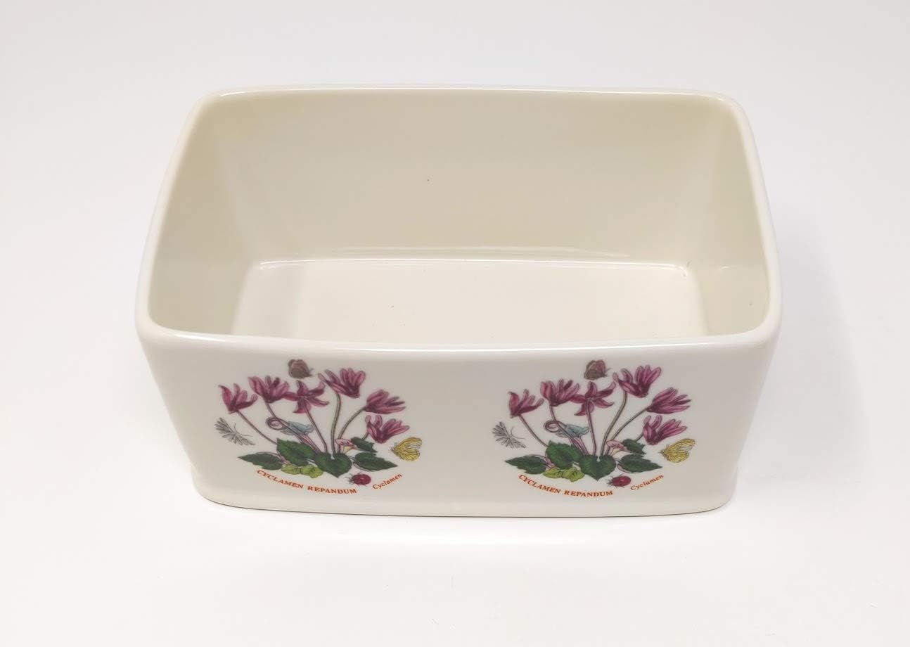 Portmeirion Botanic Garden – Mantequillera de 6 pulgadas con tapa de perilla, varios motivos florales, porcelana, apto para lavavajillas, horno