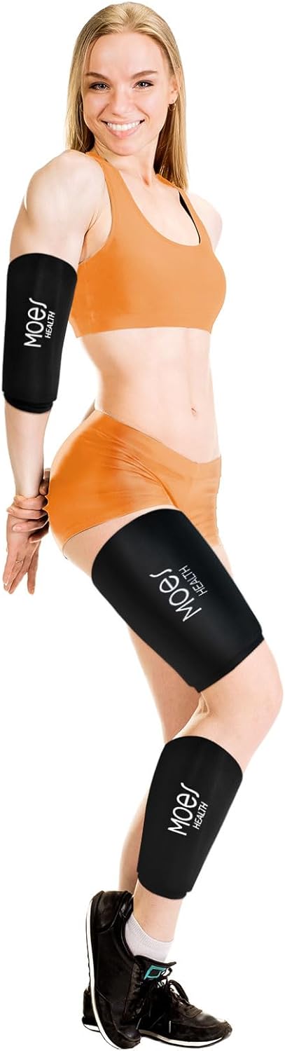 MOES Paquete de hielo para codo y rodilla, manga fría de gel reutilizable para rodilla, codo, tobillo, pantorrilla, envoltura fría flexible para