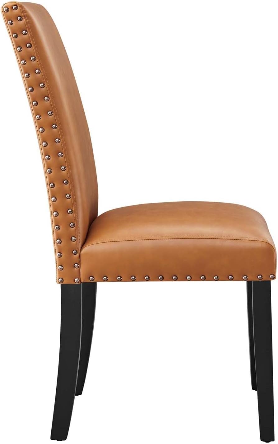 Modway Parcel Parsons – Silla de comedor tapizada de cuero vegano