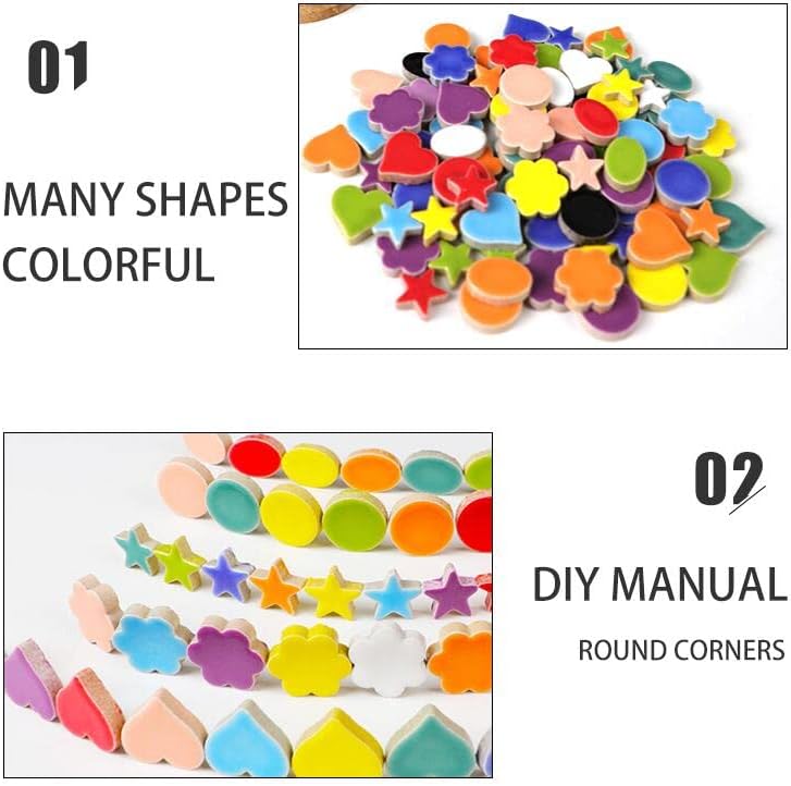 500g1.1lb Random Color Irregular Ceramics Mosaic Tiles,DIY Making Creative Ceramic Mosaic Tiles for DIY Craft Plates Flowerpots Vases Cups Mosaic