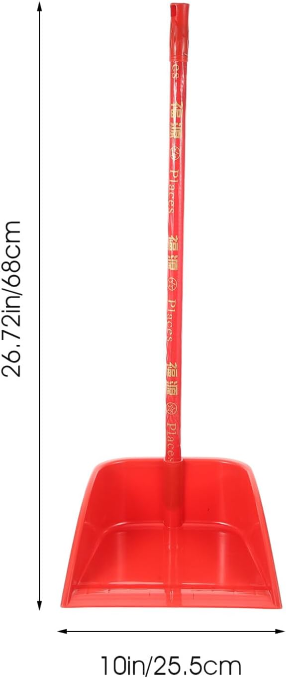 SEWACC Recogedor vertical de plástico con mango largo para levantar el polvo, 24.8 in, pala desmontable, recogedor de pie resistente para vestíbulo,