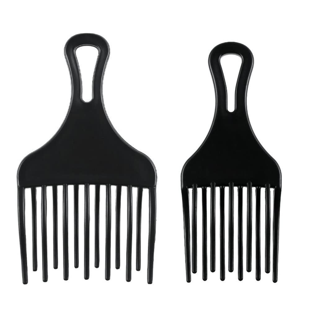 2 peines para desenredar el cabello, peines de plástico afro púas profesionales para el cabello, peines de dientes anchos para hombre y mujer