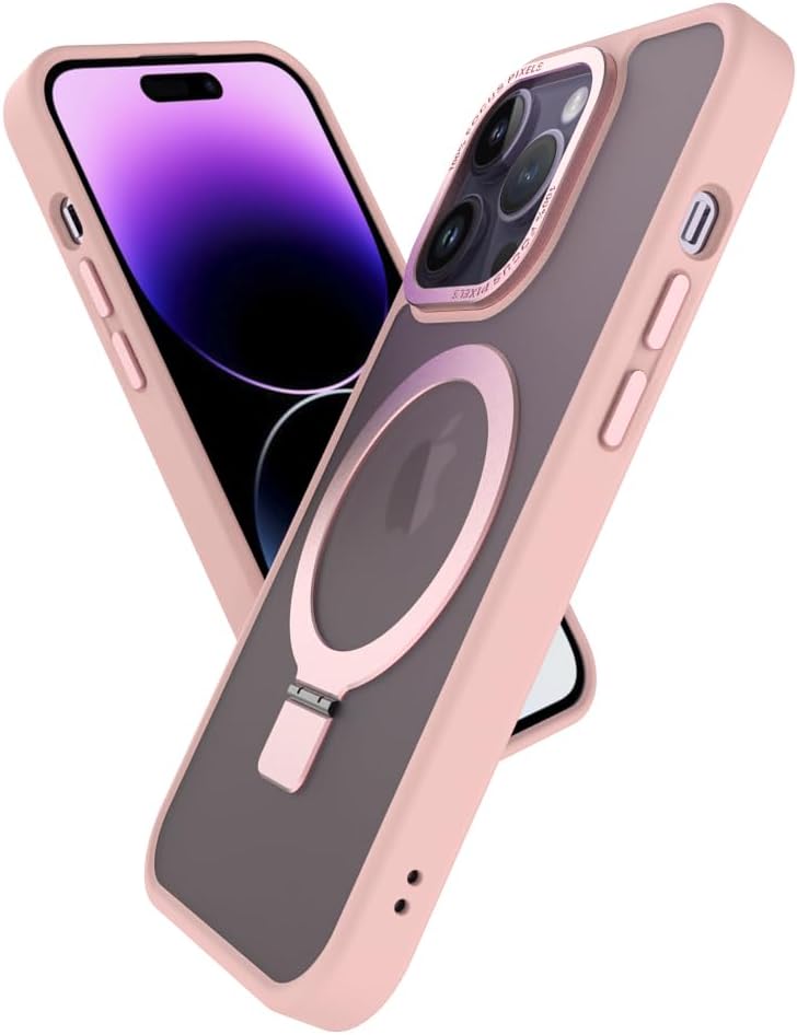 Puxicu Funda magnética para iPhone 14 Pro Max, soporte magnético invisible, compatible con MagSafe, diseño duro delgado, a prueba de golpes y