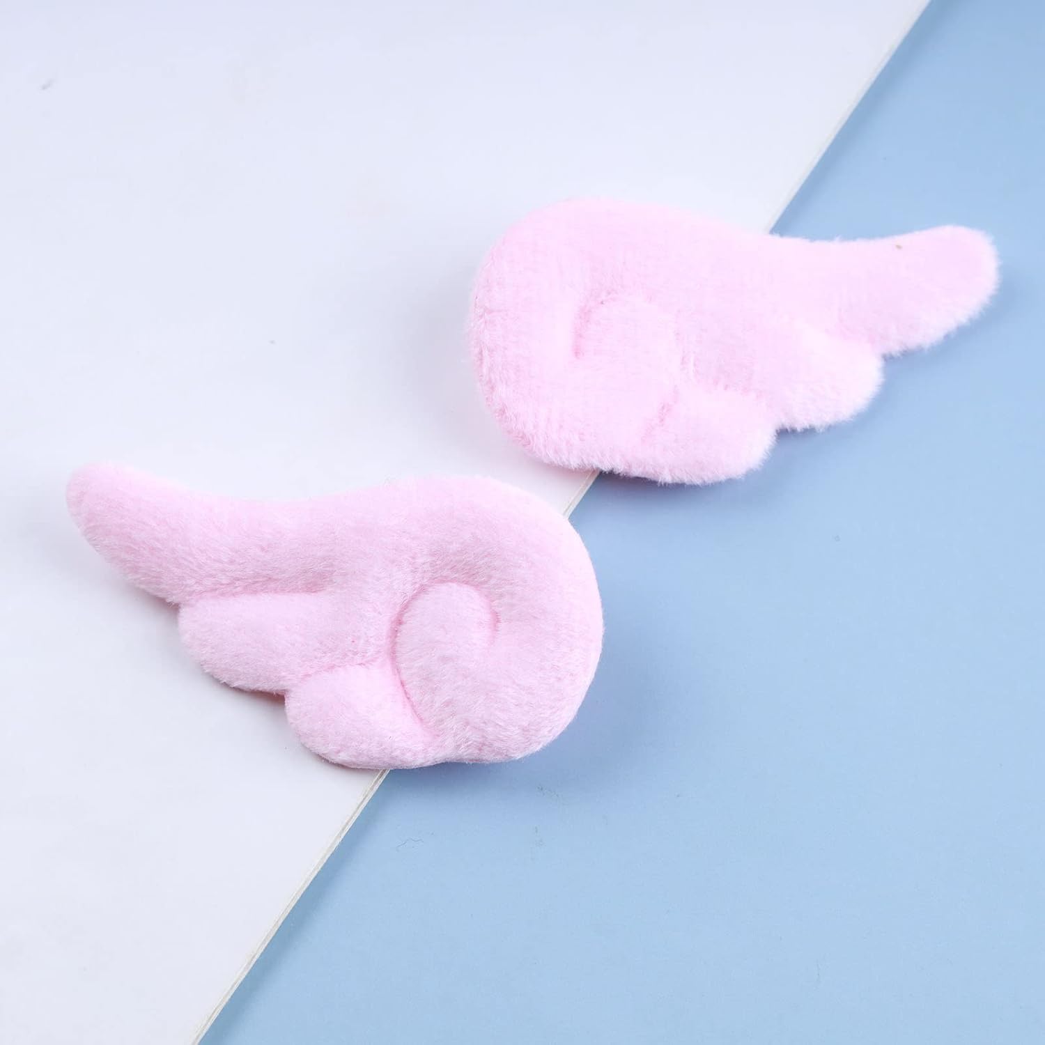 Pinzas para el pelo vintage con alas de ángel de felpa rosa, pasadores de pelo de ala de ángel de dibujos animados franceses, pinzas de pelo