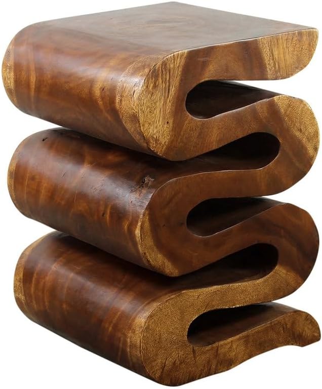 Wood Wave Verve Accent – Mesa de serpiente (14 x 14 x 20 pulgadas), color aceite de nogal