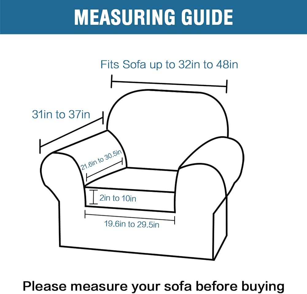 H.VERSAILTEX Super Stretch 2 Pieces Sofa Covers for Armchair Covers Living Room Chair Slipcovers Feature Soft Thick Modern Style with Individual