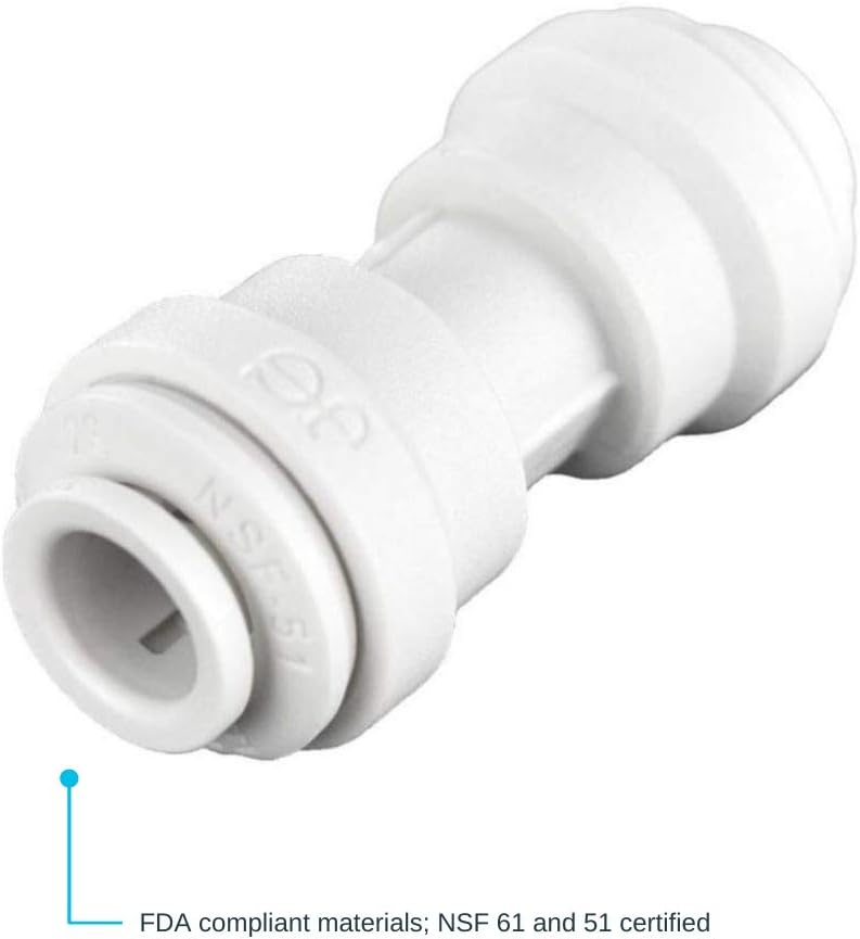 John Guest Speedfit – Conector recto de unión OD de 38 pulgadas, empuje para conectar la instalación de plomería de plástico, PP0412WP