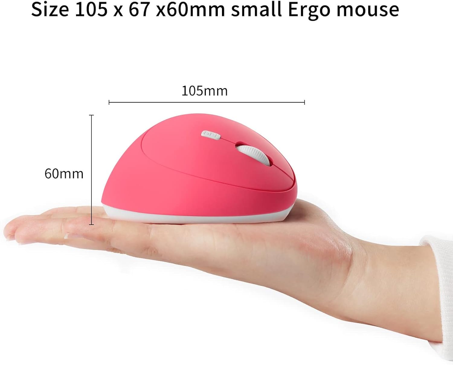 3C Light Ratón vertical inalámbrico de 2.4G, ergonómico y vertical, ratón óptico con sensibilidad ajustable (80012001600 DPI), 6 botones para PC,