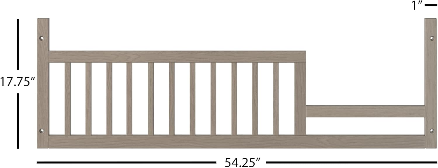 Child Craft El riel protector de cama para niños pequeños convierte la cuna convertible Denman 4 en 1 en cama para niños, hecha de madera de pino,