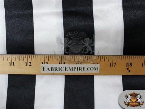 The Yard – Estampado de satén a rayas de tela color negro y blanco  52 pulgadas de ancho