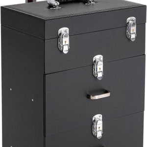 Estuche de tren de maquillaje rodante, estuche de viaje de maquillaje profesional sobre ruedas, esmalte de uñas, organizador de cosméticos con Estuche de tren de maquillaje rodante, estuche de viaje de maquillaje profesional sobre ruedas, esmalte de uñas, organizador de cosméticos con