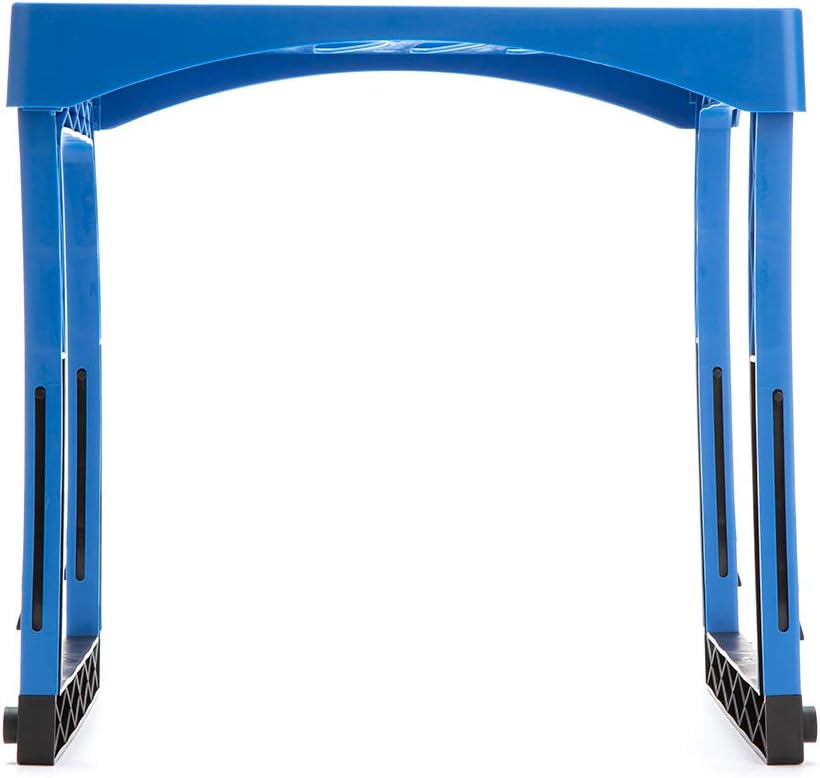 Mind Reader PLOSHELF-BLU – Organizador de estantes, altura ajustable de 11 a 14.25 pulgadas, apilable y resistente, accesorios plegables, ideal para