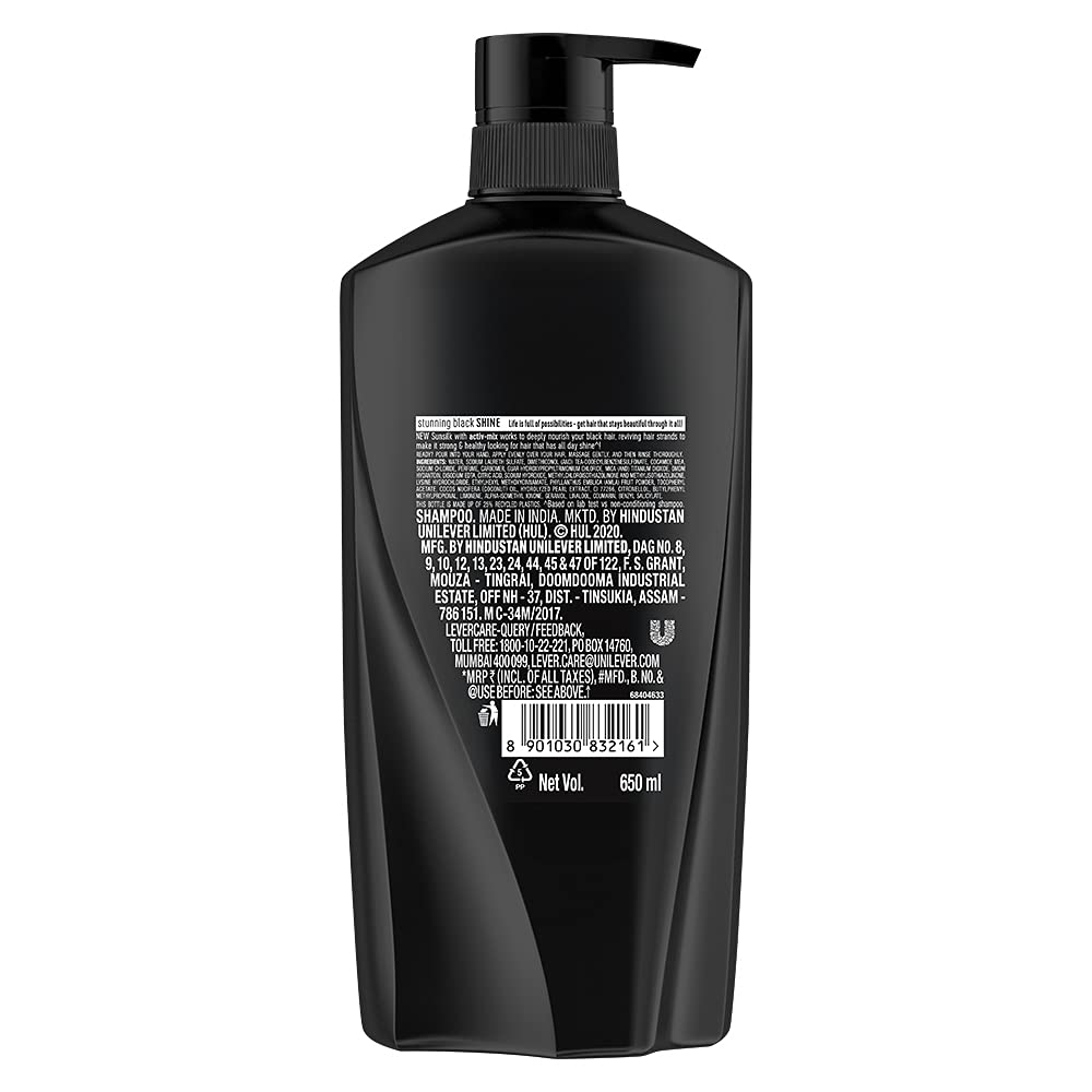 Sunsilk Impresionante champú Black Shine, 22.0 fl oz