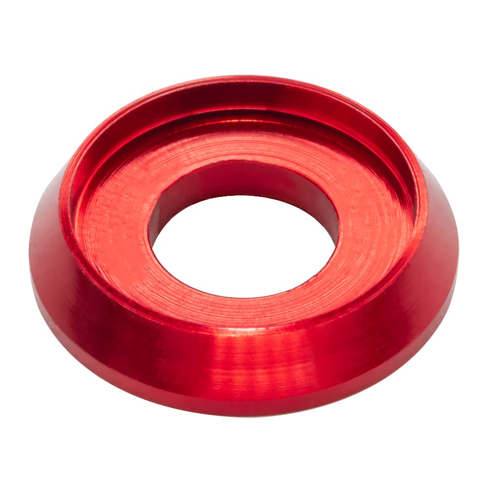60PCS Arandelas de avellanado M5, aleación de aluminio anodizado, juntas de arandelas de cabeza Cuña de taza para tornillo