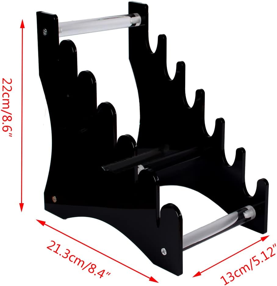 Soporte de daga Soporte para cuchillos de caza Soporte de cuchillo de hoja fija Soporte de exhibición de mesa de acrílico sostiene 6 cuchillos