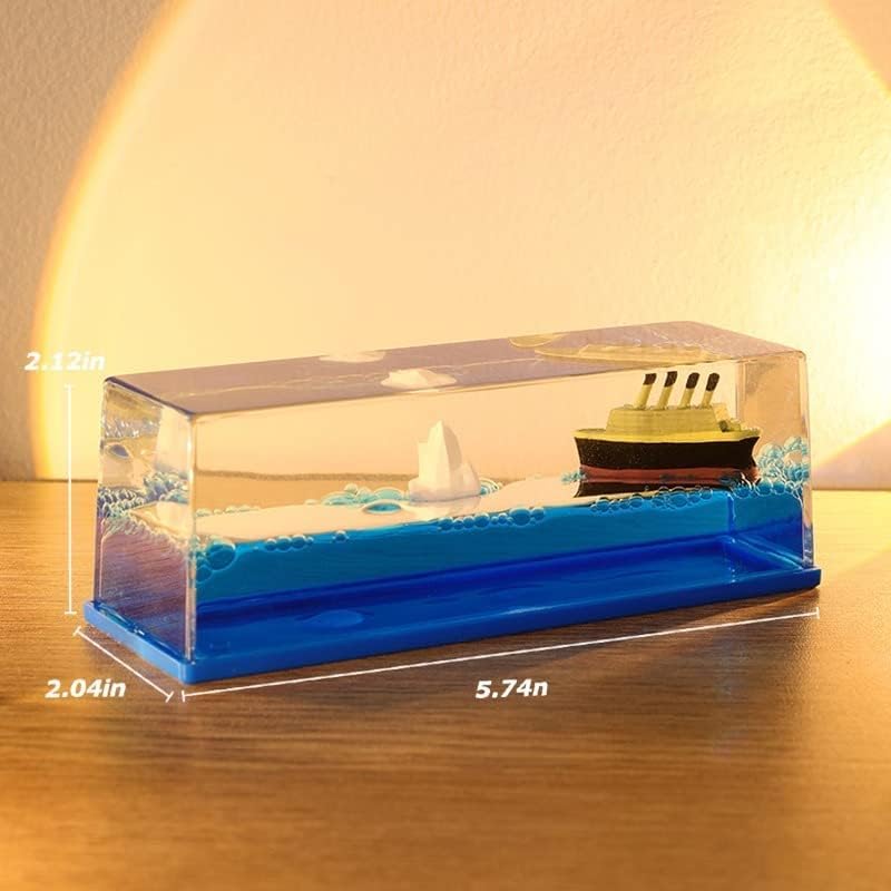 Botella fluida de deriva de barco de crucero, barco insumergible en una caja, modelo de barco de crucero Titanic, decoración de barco de crucero de