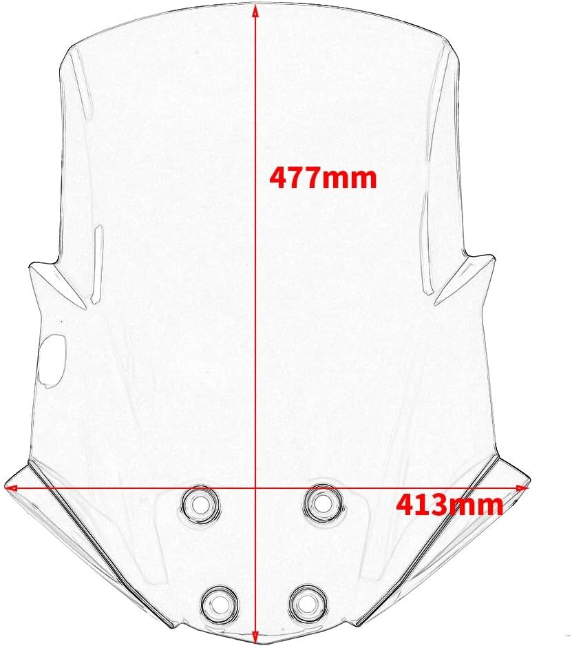 Motorcycle Windshield 2018 2019 X 300 Motorcycle Windscreen Flyscreen Windshield Wind Deflector Parts Compatible with Kawasaki VersysX300