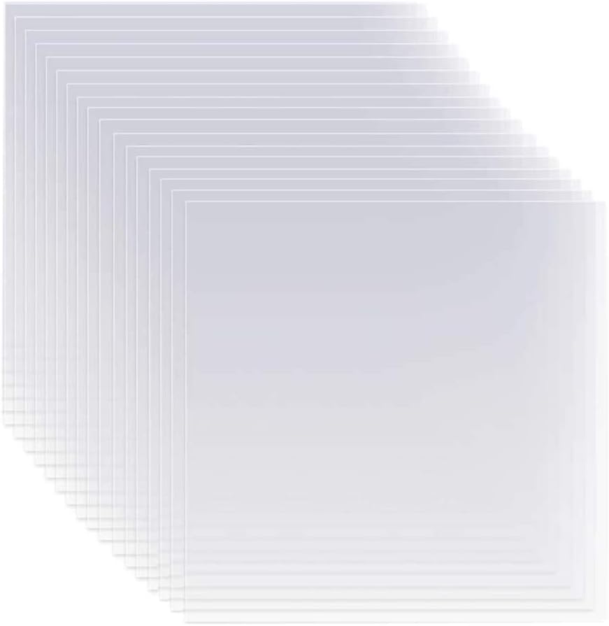 Paquete de 30 hojas de plantillas en blanco de 4 mil, 12 x 12 pulgadas, plantillas en blanco de Mylar transparente, material de plantilla