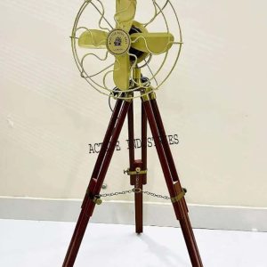 ACTIVE INDUSTRIES Ventilador de piso antiguo hecho a mano, ventilador azul marino real con trípode de madera marrón 45 pulgadas ACTIVE INDUSTRIES Ventilador de piso antiguo hecho a mano, ventilador azul marino real con trípode de madera marrón 45 pulgadas