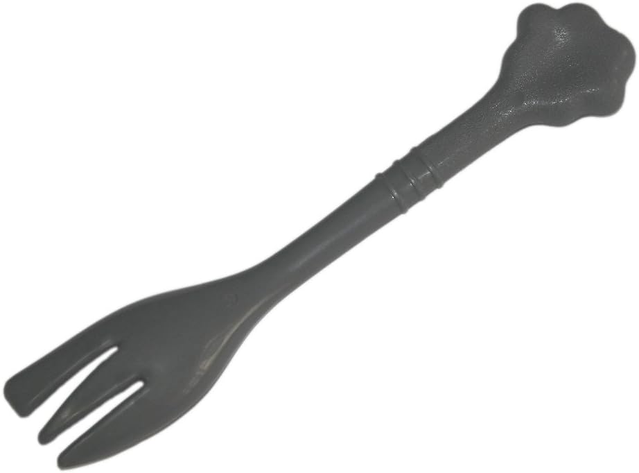 Mascota Perro Gato Alimentación Lata Estaño Comida Tenedor Mezclar Cuchara Gris 7.48 Pulgadas