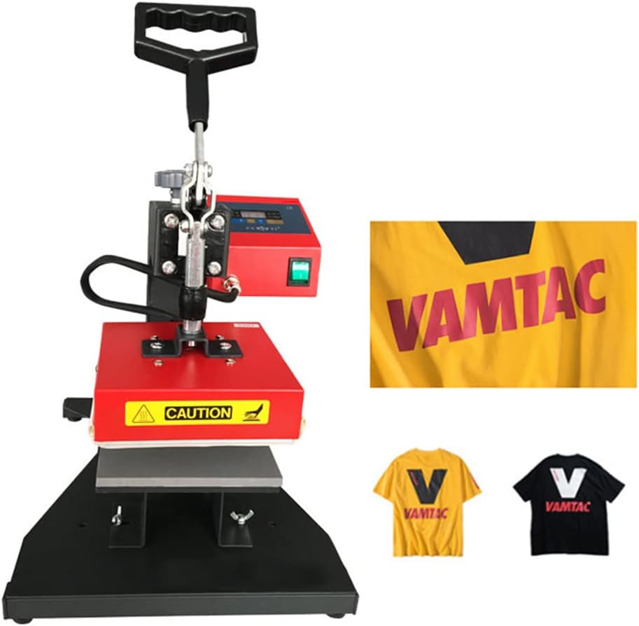 CNCEST Máquina de prensa de calor 5.9×5.9 in, máquina de prensado de camisetas, control digital, máquina de transferencia de prensa de calor