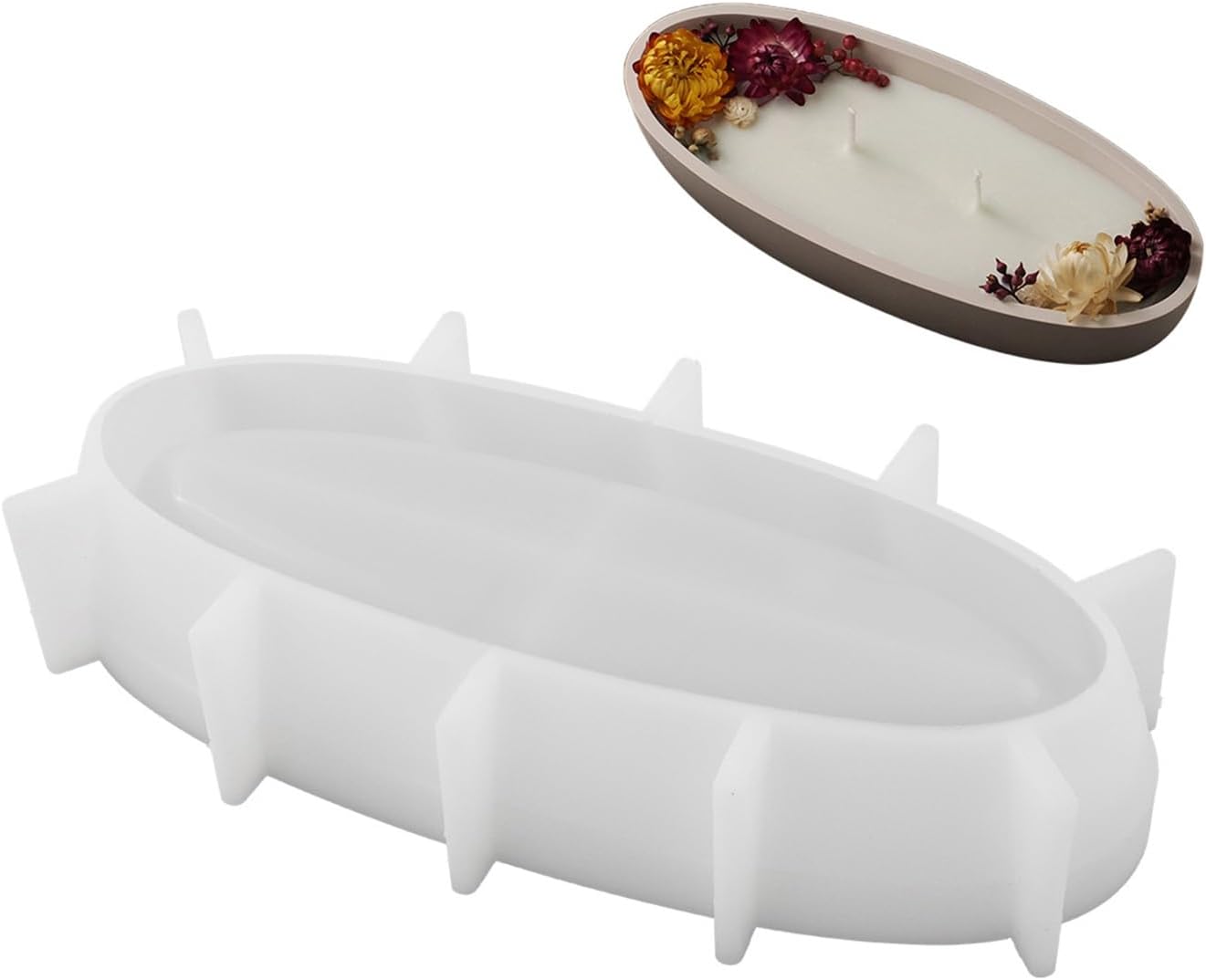 Molde de bandeja de almacenamiento de bricolaje Molde simple de barcos de resina Molde de contenedor de yeso Molde de contenedor de yeso DIY Plato