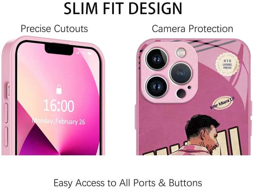 ZERMU – Funda para iPhone 13 Pro Max, Lione%l Mess%i Inter Soccer Miam-1#10 a la moda, suave, a prueba de golpes, acrílico, protección completa, TPU