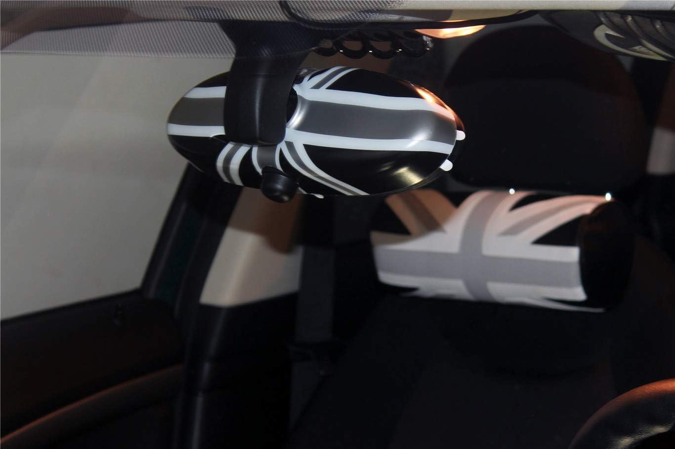 Cubierta adhesiva ABS con bandera del Reino Unido, color negrogris, para Mini Cooper ONE S JCW R56 Hatchback R57 Covertible R58 Coupé (cubierta de
