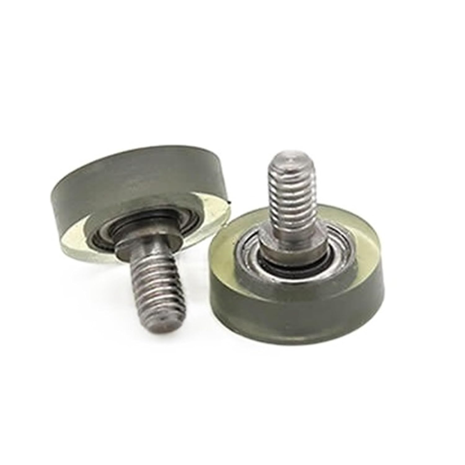 Diámetro 0.394 in, tornillo M3, rodamiento de poliuretano de poliuretano con varilla de tornillo de acero inoxidable, polea suave recubierta de