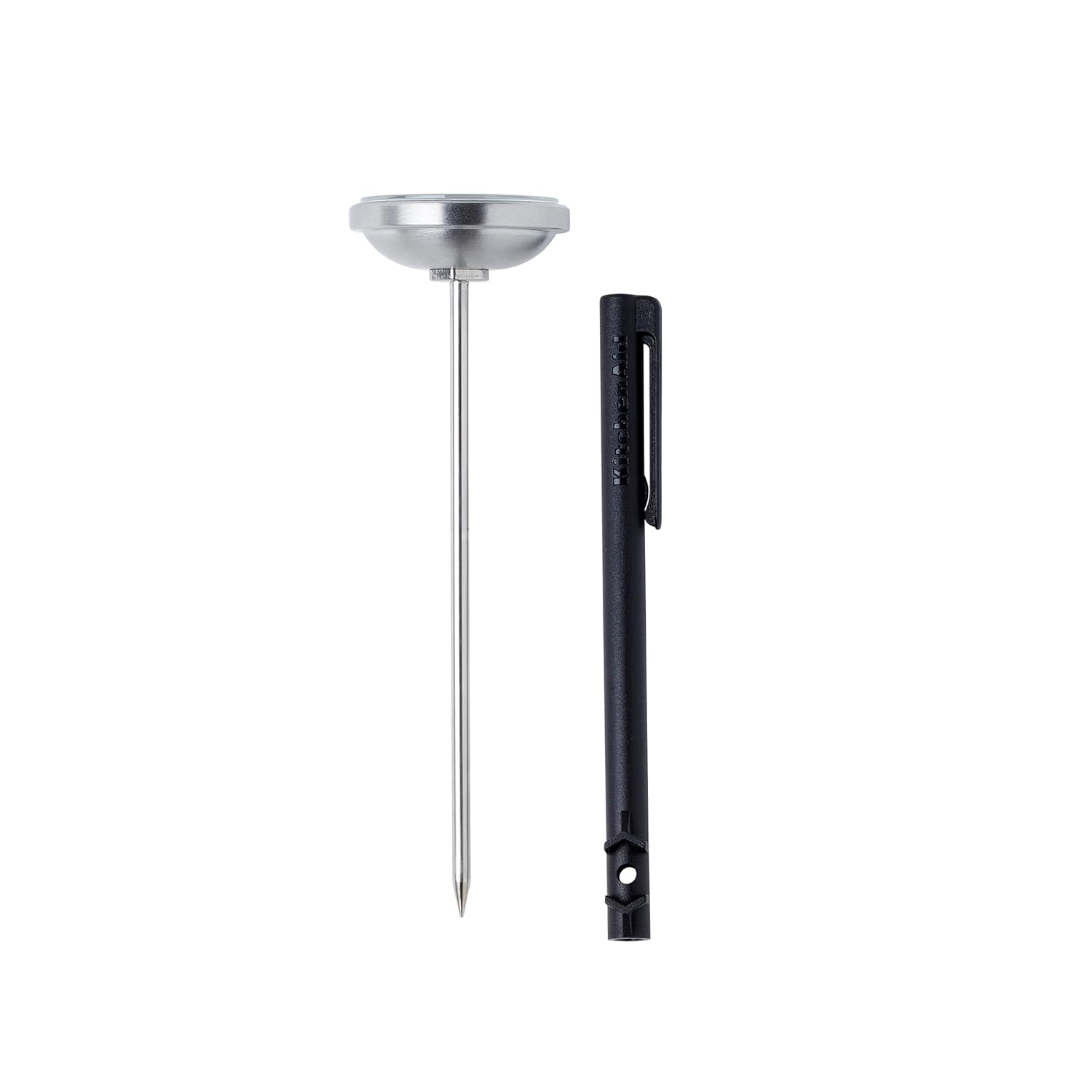 KitchenAid Termómetro analógico de lectura instantánea para alimentos y carne con dial de 1.75 pulgadas, función de recalibración, funda de