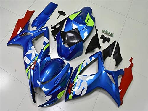 Carenado de plástico azul rojo apto para Suzuki 2006 2007 GSXR 600750 Molde de inyección ABS Carrocería nuevo mercado de accesorios Kit de