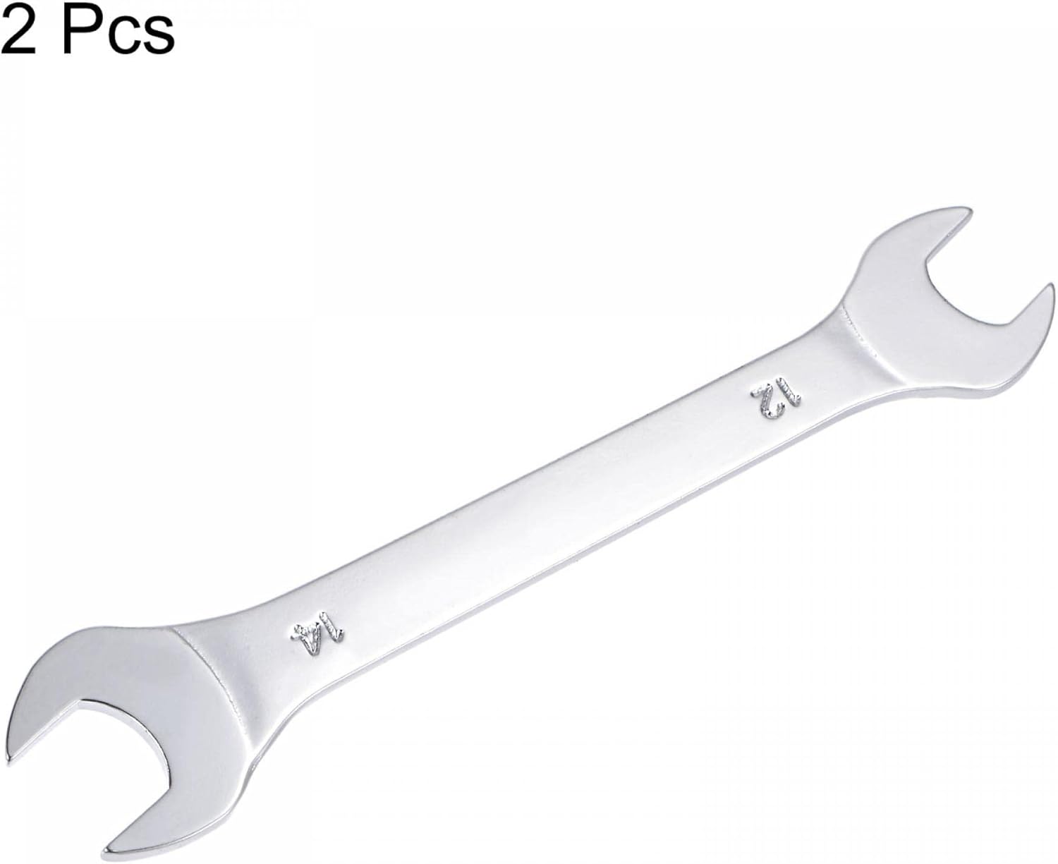 uxcell Llave fina de extremo abierto, espejo métrico de 0.472 in x 0.551 in, acero de alto carbono, para mantenimiento doméstico y reparaciones