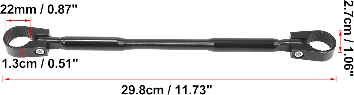 Motoforti Universal Moto Moto Balance Bar 78 ” 0.866 in Manillar Barra Cruz Negro