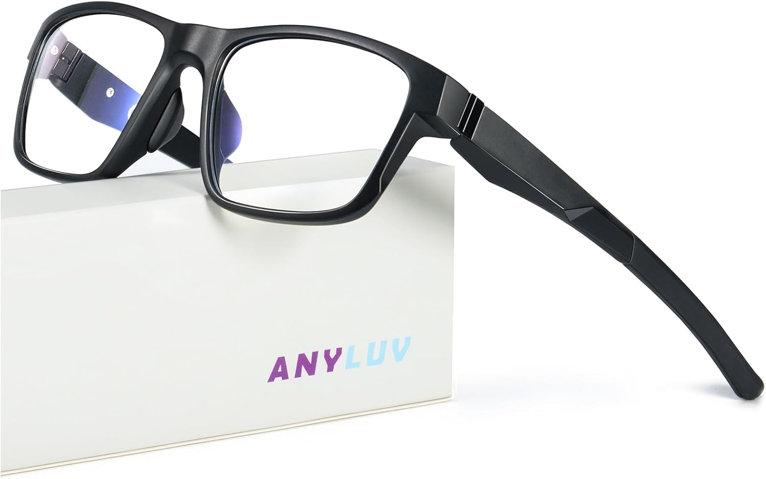 ANYLUV Blue Light Blocking Glasses for Men, Square Mens Gaming Computer Glasses with UV Protection Anti Eyestrain