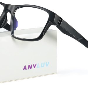ANYLUV Blue Light Blocking Glasses for Men, Square Mens Gaming Computer Glasses with UV Protection Anti Eyestrain ANYLUV Blue Light Blocking Glasses for Men, Square Mens Gaming Computer Glasses with UV Protection Anti Eyestrain