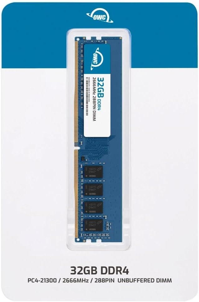 OWC Reemplazo de 32 GB para QNAP RAM-32GDR4S0-UD-2666 32GB DDR4 2666 PC4-21300 CL19 2Rx8 288-pin 1.2V sin ECC sin búfer DIMM módulo RAM actualización