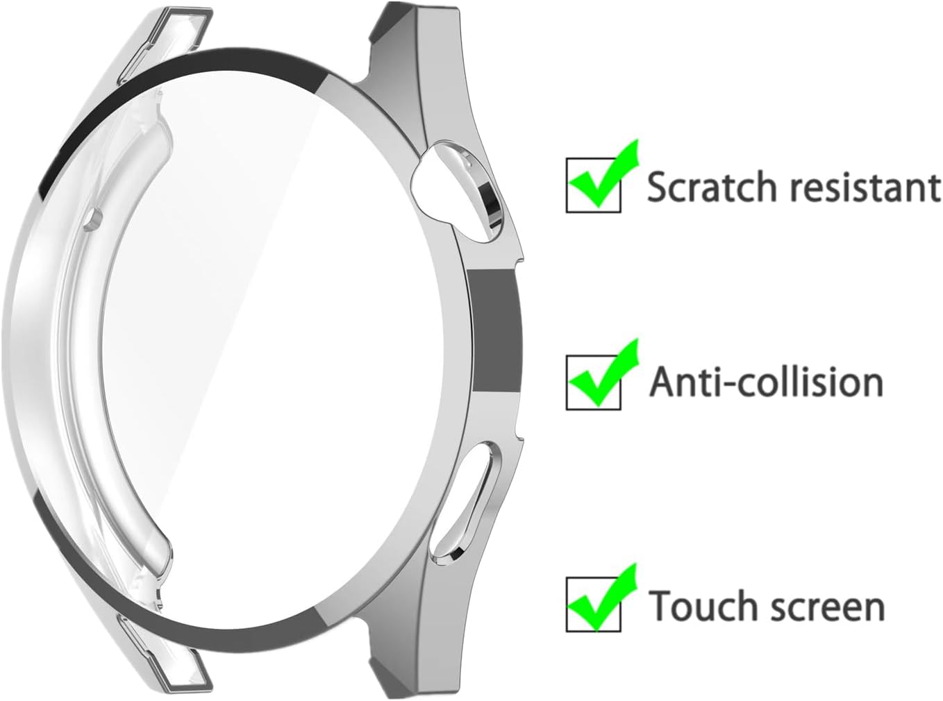 Paquete de 2 Funda protectora de pantalla compatible con Huawei Watch GT3 de 1.812 pulgadas, carcasa chapada en TPU suave, pantalla protectora
